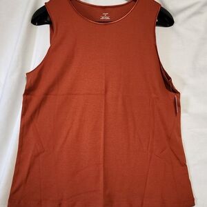 CJ Banks Women's Sleeveless Burnt Orange Tank Top